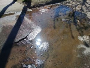 Vecina denunció “un río” en una calle de barrio lasherino por pérdidas de agua