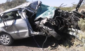 Las Heras: Tremendo accidente entre camión y remis