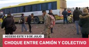 Mendoza: Fuerte choque entre un camión y un colectivo en el Acceso Este