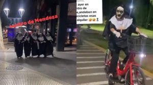 ¿Qué pasó en el Centro de Mendoza?: varias “monjas” aparecieron en bicicleta