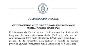 Acompañamiento Social: nueva fecha para actualizar datos y no perder los $78000 ¿cómo hacerlo?