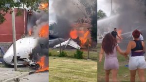 Video: un avión se despistó y chocó contra una casa en San Fernando 