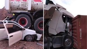 Terrible accidente en Uspallata entre dos camiones y un auto: falleció una mujer y ya son tres los muertos