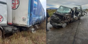 Mendoza: fuerte choque entre un camión y una trafic en la Ruta 40