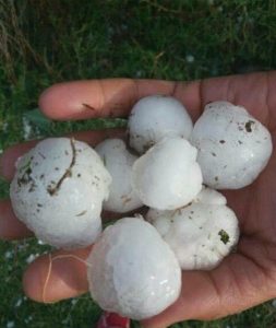 Dos fuertes tormentas de granizo se produjeron en el Sur provincial