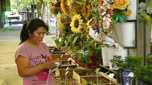 Otra vez robaron un puesto de flores del Microcentro