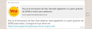 Alerta por mensaje viral con un cupón gratuito de $5000 para supermercados