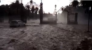 Video: el granizo y el agua transformaron las calles de Mendoza en ríos y el viento casi provoca un accidente