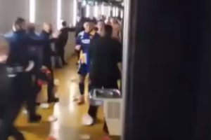 Videos: la piña de Rojo, el presidente que tira botellas y el descontrol de los jugadores de Boca