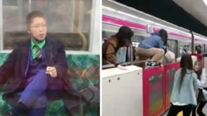 Video: Se disfrazó del “Joker”, apuñaló a 17 personas e incendió un tren