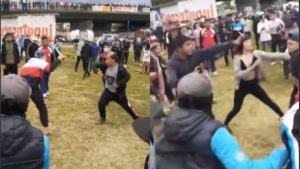 Video: Un grupo de jóvenes se enfrentó con cuchillos en los festejos del día del Estudiante