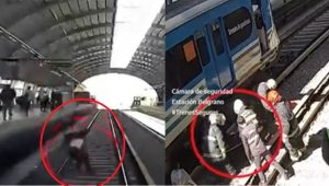 Video: le pasó el tren por encima y está vivo de milagro