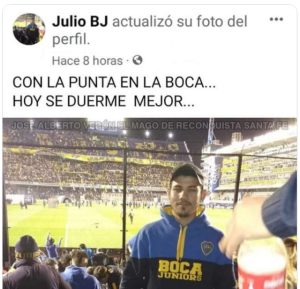 "Con la punta en La Boca": Quiso chicanear con una frase en su foto y le salió mal