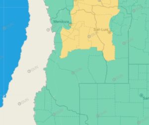 Alerta Amarilla en Mendoza por tormentas fuertes y posible granizo