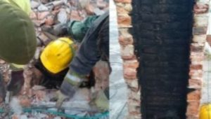 Papa Noel frustrado: delincuente quedó atascado en una chimenea y lo rescataron los bomberos