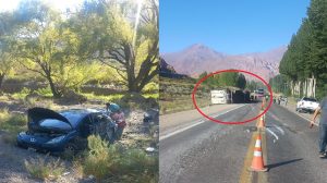 Terrible accidente en Alta Montaña: un camión volcó sobre un auto y hay cinco heridos