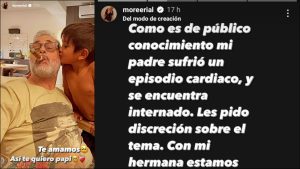 "Te amamos": Jorge Rial tuvo un episodio cardiaco en Colombia y un conmovedor mensaje de las hijas