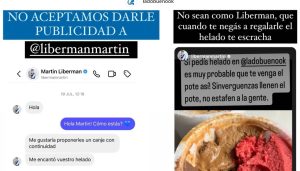 "No sean como Liberman": el conductor criticó una heladería y la respuesta del comercio lo expuso