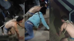 Video: en un barrio argentino atraparon a dos ladrones y los trataron como perros para que no regresen