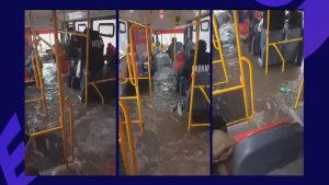 Video: así se inundaban los colectivos por la intensa lluvia en Buenos Aires