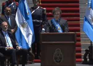 Video de las primeras palabras de Milei: "Hoy comienza una nueva era en Argentina, una era de paz, libertad  y progreso"