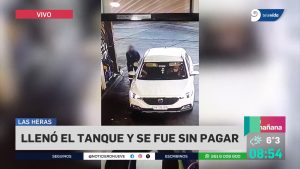 Video: un chileno llenó el tanque en una estación de servicio en Las Heras y se escapó sin pagar